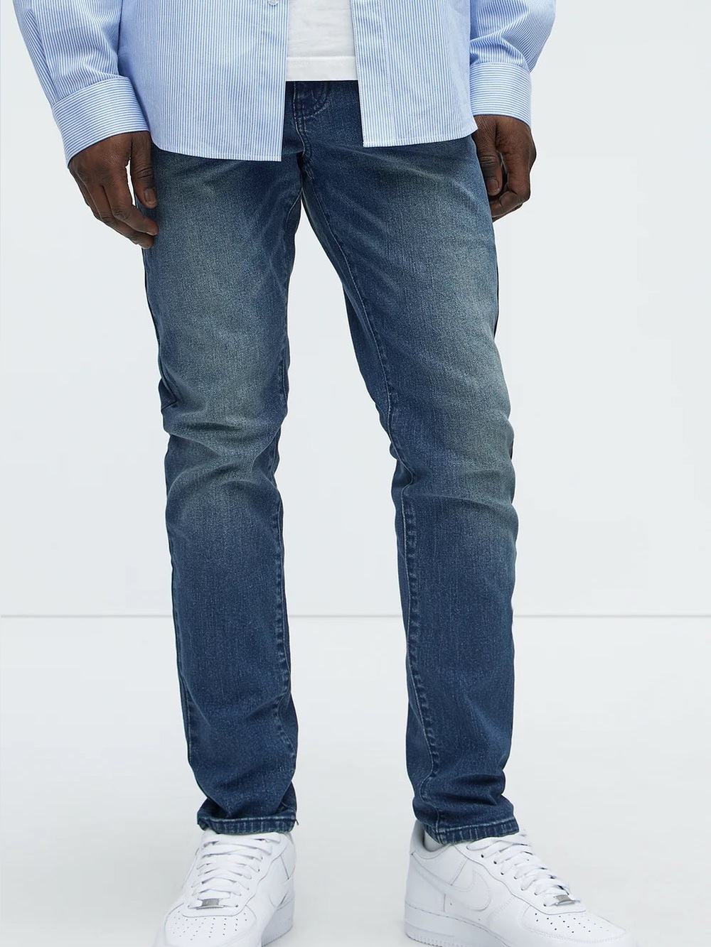 Fashion Nova Men’s Roman Skinny Jeans Size 36 Medium Wash Blue Denim